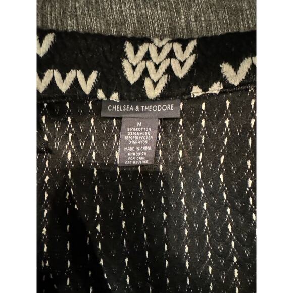 Chelsea & Theodore Open Front Embroidered Cardigan Sweater Bohemian Size M 8-10 - Picture 7 of 7